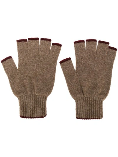 Pringle Of Scotland Fingerless Gloves - Neutrals