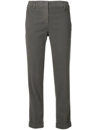 Aspesi Cuff Cropped Trousers - Grey In Grey