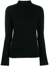 Theory Bell-sleeve Cashmere Sweater In Black