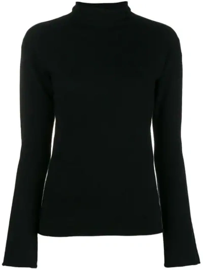 Theory Bell-sleeve Cashmere Sweater In Black