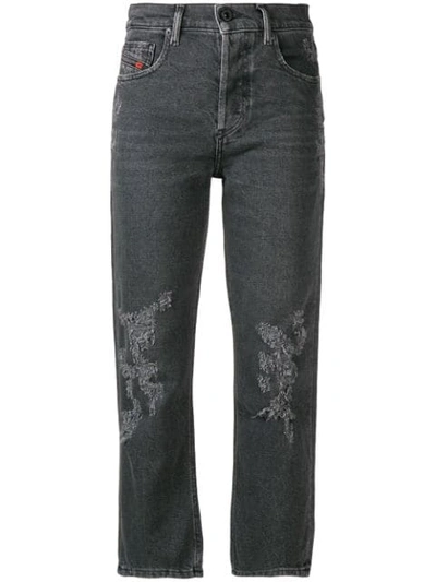 Diesel Cropped Slim Fit Jeans - Black