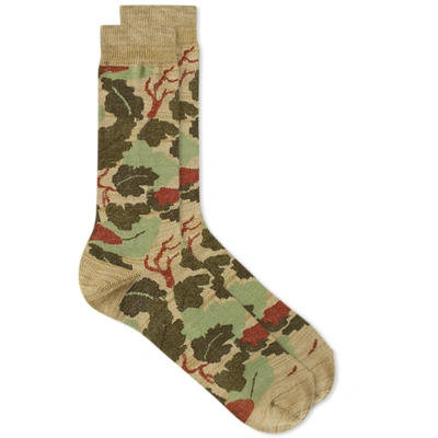 Anonymous Ism Camo Crew Sock In Green