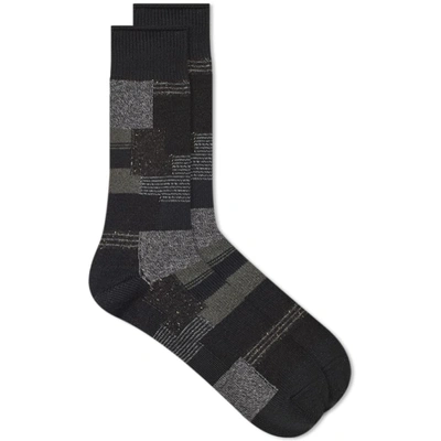 Anonymous Ism Patchwork Crew Sock In Black