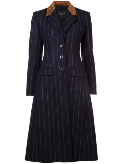 Derek Lam Tailored Coat With Leather Detail - Blue