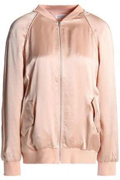 Equipment Woman Satin-trimmed Washed-silk Bomber Jacket Blush