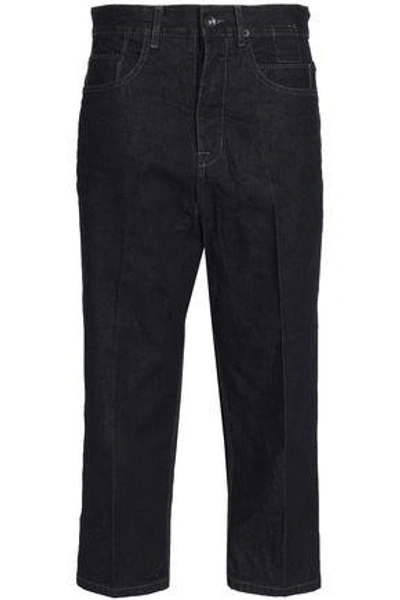 Rick Owens Drkshdw Woman Cropped Boyfriend Jeans Dark Denim