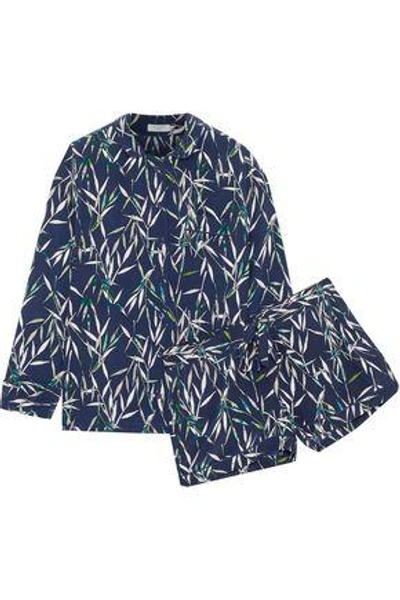 Equipment Woman Printed Washed-silk Pajama Set Navy