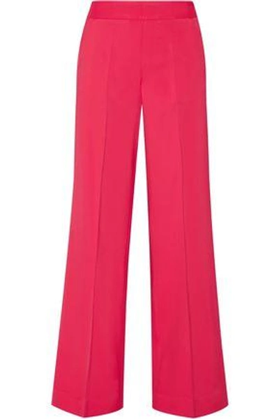 Oscar De La Renta Woman Stretch-cady Wide-leg Pants Fuchsia