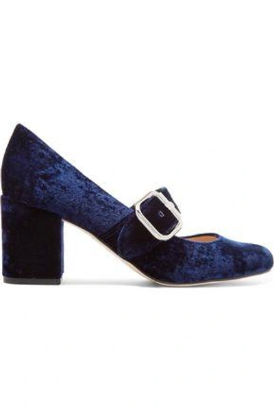 Sam Edelman Woman Chessie Velvet Mary Jane Pumps Indigo