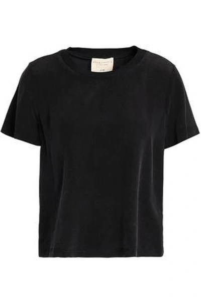 Alice And Olivia Alice + Olivia Woman Lana Washed-crepe T-shirt Black