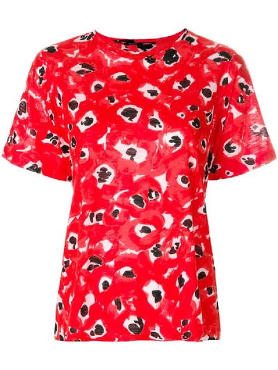 Proenza Schouler Printed Cotton T-shirt In 20917 Coral/black Painted Dot