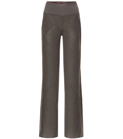 Rick Owens Lilies Knit Trackpants In Grey