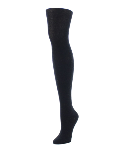 Natori Cashmere-blend Rib-knit Jumper Tights In Black