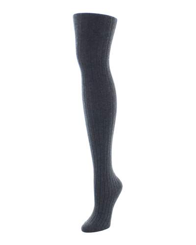 Natori Cashmere-blend Rib-knit Jumper Tights In Charcoal
