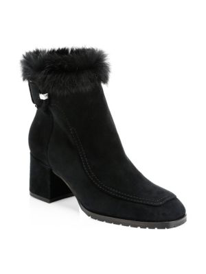 Shearling-lined Suede Ankle Boots 