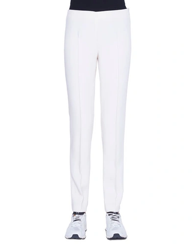 Akris Melissa Mid-rise Slim-leg Pants In Ivory