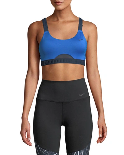 Nike Infinity Adjustable Medium-support Sports Bra In Blue