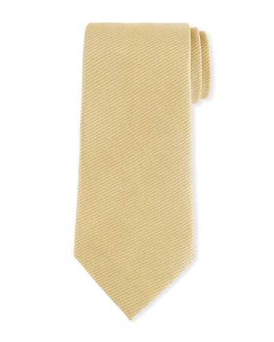 Ermenegildo Zegna Men's Textured Solid Silk Tie, Gold In Yellow