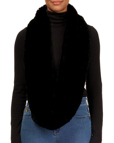 Gorski Knit Fur Infinity Scarf In Black