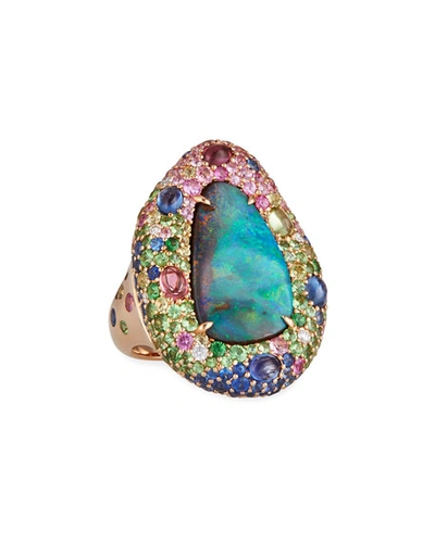 Margot Mckinney Jewelry 18k Yellow Gold Opal & Multi-stone Ring With Cabochons