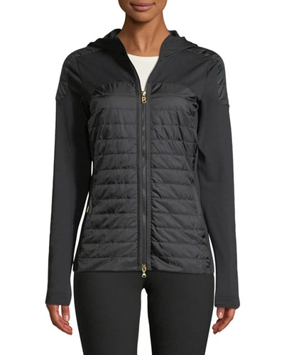 Bogner Colby Long-sleeve Zipper-front Fitted Jacket In Black