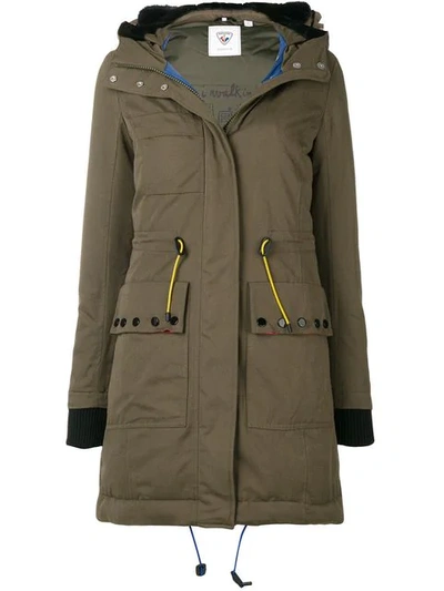 Rossignol Hooded Parka Coat In 610 Khaki