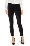 Jen7 By 7 For All Mankind Velvet Ankle Skinny High Waist Pants In Black