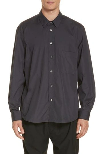 Lemaire Solid Sport Shirt In Prussian Blue