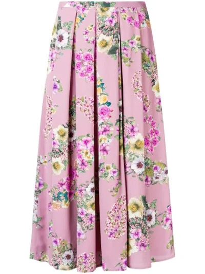 Blugirl Floral Print Pleated Skirt - Pink