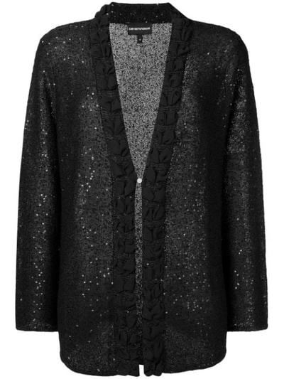 Emporio Armani Sequin Detail Cardigan - Black