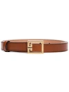 Givenchy Brown Gv3 Leather Logo Belt In Chestnut