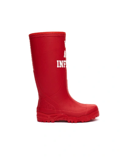 Undercover We Are Infinite Rubber Rain Boot In Red