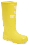 Undercover We Are Infinite Rubber Rain Boot In B Yellow