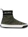 Marc Jacobs Logo Dart Sock Sneakers In Black