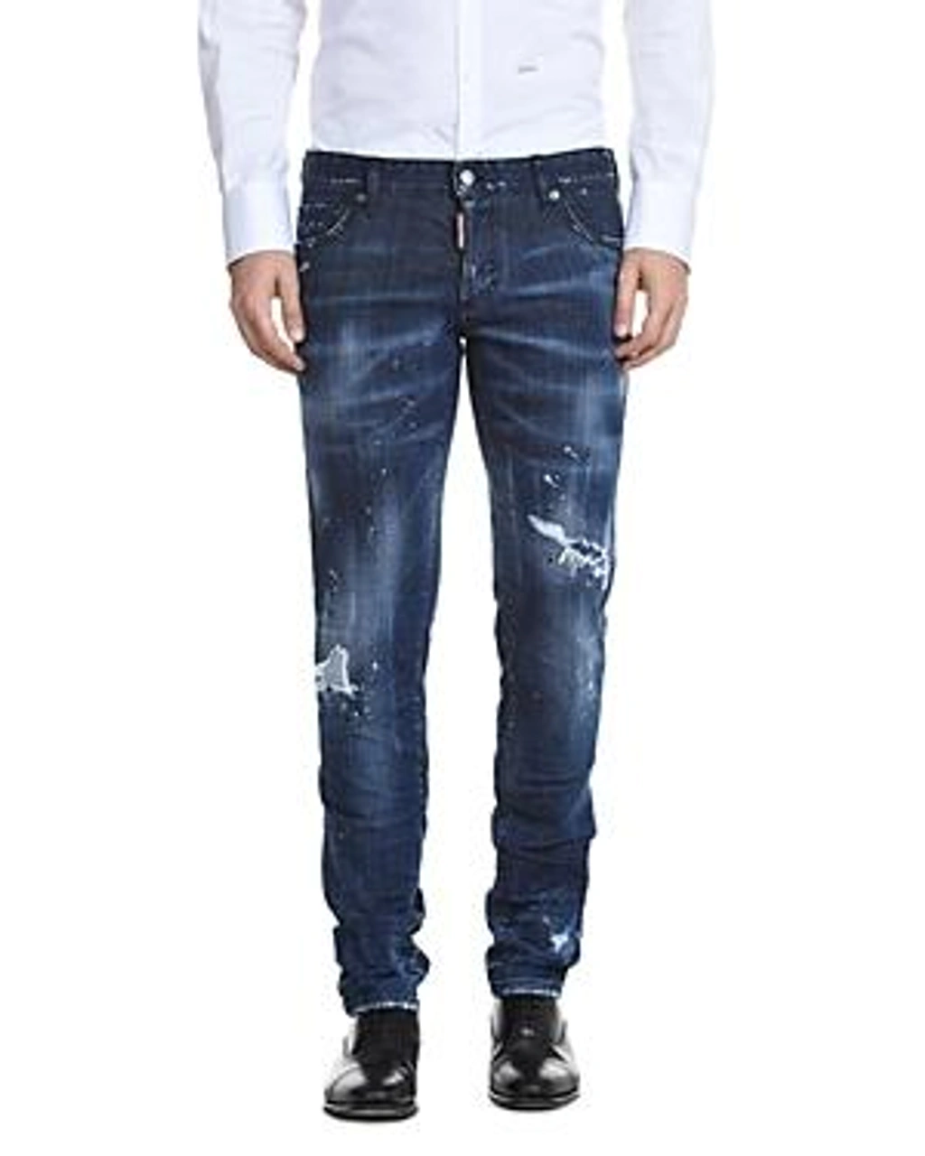 藍　紫 Dsquared2 Dark Slash Slim Fit Jeans In Blue | ModeSens