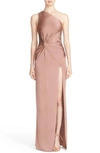 Cushnie Et Ochs Et Ochs One-shoulder Twist Gown In Dune