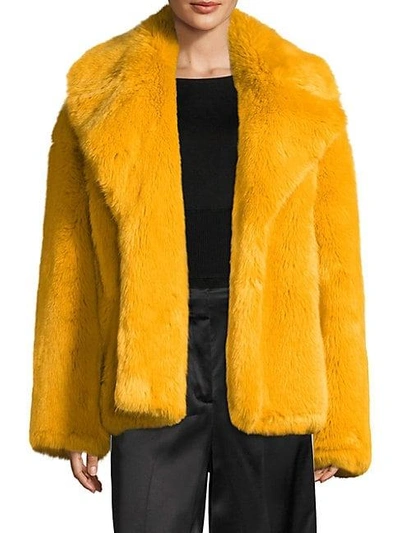 Diane Von Furstenberg Woman Faux Fur Coat Marigold ModeSens