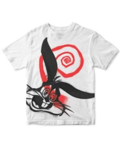 Moda Seta Men's Spray Paint Bugs Bunny Graphic T-shirt In White