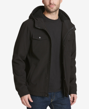 levi's men's soft shell hooded trucker jacket