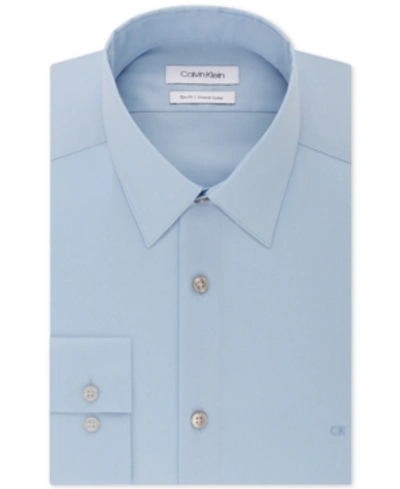 Calvin Klein Men's Slim-fit Stretch Flex Collar Dress Shirt, Online Exclusive Created For Macy's In Light Blue