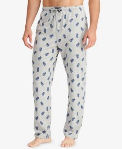 Polo Ralph Lauren Men's Allover Polo Bear Cotton Pajama Pants In Andover Heather/be Polo