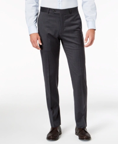 Tommy Hilfiger Men's Slim-fit Th Flex Stretch Gray/white Stripe Suit Pants In Grey/white