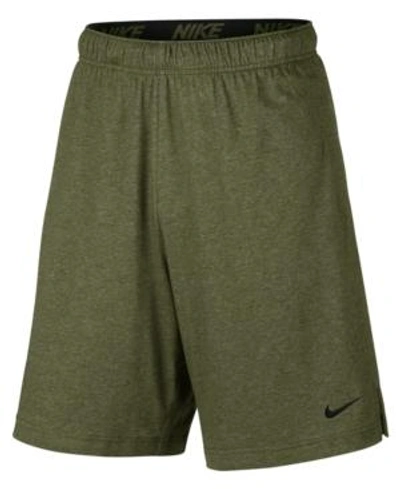 Nike Men's 9" Dri-fit Cotton Jersey Training Shorts In Olive
