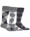 Polo Ralph Lauren Ralph Lauren Men's Socks, Dress Argyle Crew 3 Pack Socks In Gray Assorted
