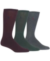 Polo Ralph Lauren 3 Pack Ribbed Cushion Foot Crew Men's Socks In Wine