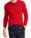 Polo Ralph Lauren Men's Cable-knit Cashmere Sweater In Carriage Red