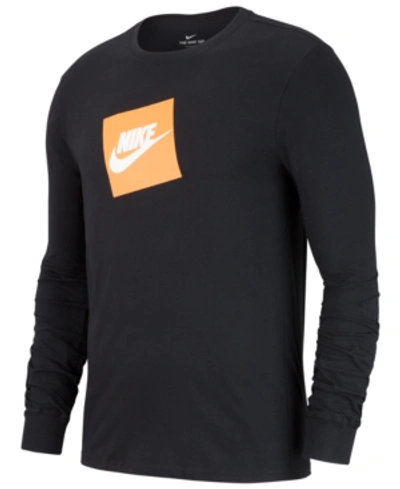 Nike Men's Sportswear Futura Shoebox Logo Long-sleeve T-shirt In Black