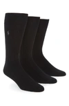 Polo Ralph Lauren Ralph Lauren 3-pack Supersoft Ribbed Socks In Black