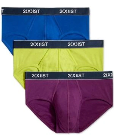 2(x)ist Men's Underwear, Essentials Contour Pouch Brief 3 Pack In Purple Assorted