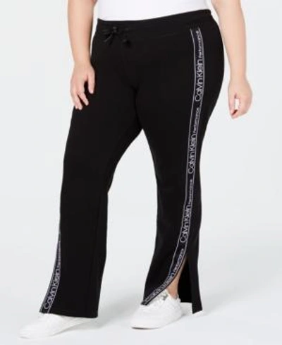 Calvin Klein Performance Plus Size Vented Fleece Pants In Black
